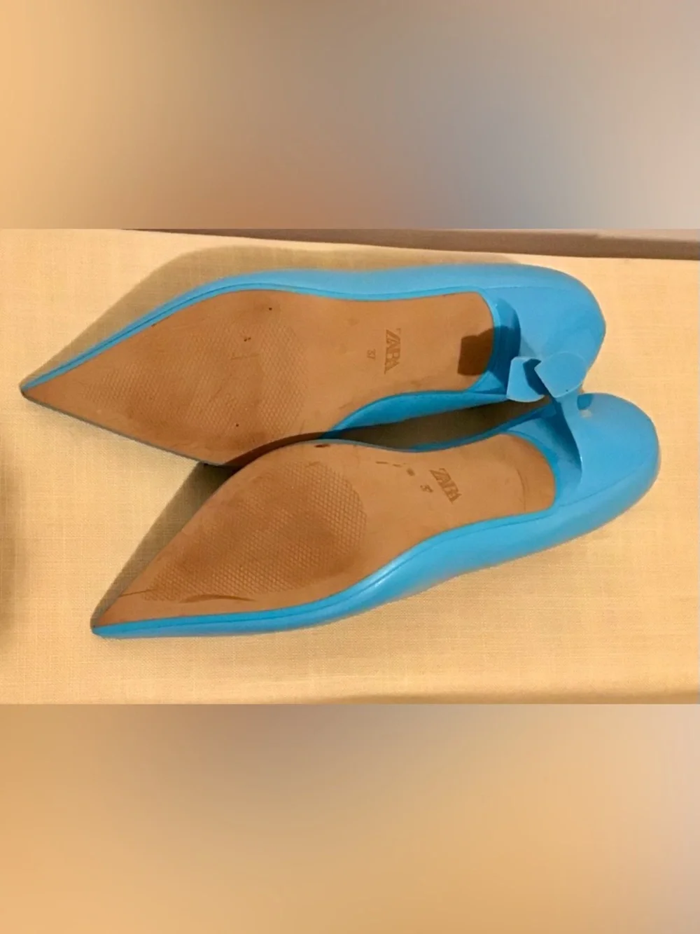Soft Leather vibrant blue ZARA pointed toe Shoes - Picture 5 of 5